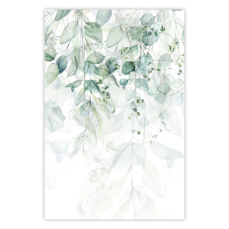 Wall Poster Gentle Touch of Nature - jungle leaves composition on white background 127898