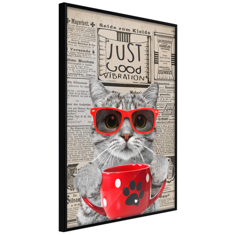 Wall Poster Cat with Coffee - funny composition with domestic pet and text in the background 129098 additionalImage 11