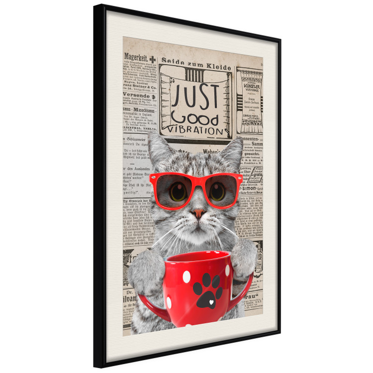 Wall Poster Cat with Coffee - funny composition with domestic pet and text in the background 129098 additionalImage 2