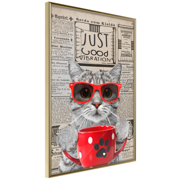 Wall Poster Cat with Coffee - funny composition with domestic pet and text in the background 129098 additionalImage 14