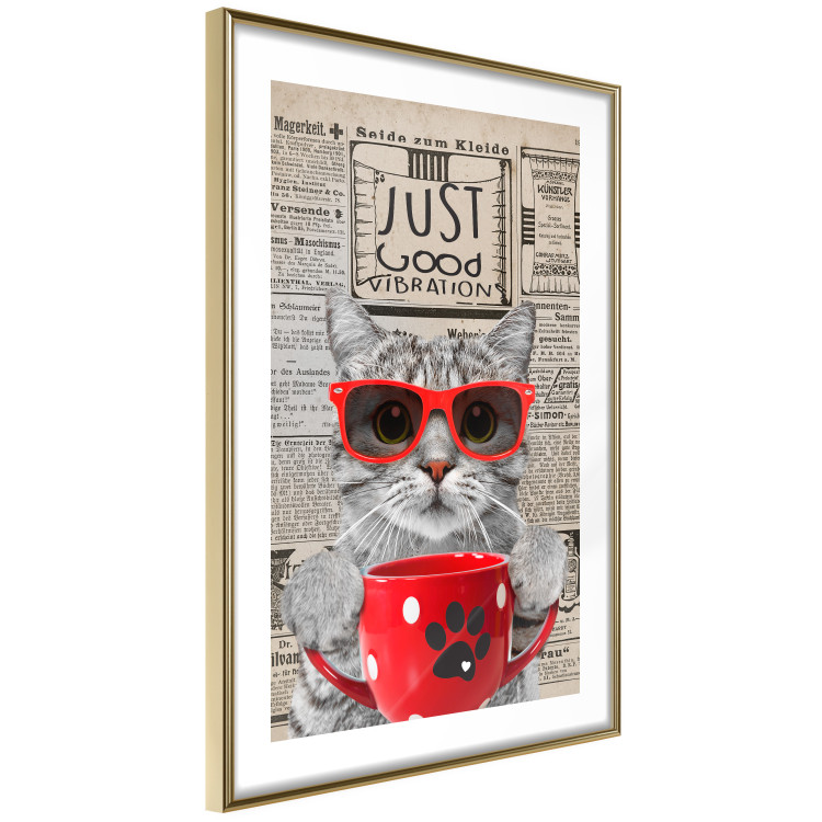 Wall Poster Cat with Coffee - funny composition with domestic pet and text in the background 129098 additionalImage 9