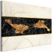 Canvas Golden leaves on black marble - art deco style abstraction 131698 additionalThumb 2