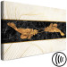 Canvas Golden leaves on black marble - art deco style abstraction 131698 additionalThumb 6