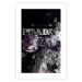 Poster Prada in Flowers - composition of flowers and silver text on a black background 131798 additionalThumb 19