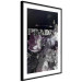 Poster Prada in Flowers - composition of flowers and silver text on a black background 131798 additionalThumb 2