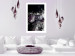 Poster Prada in Flowers - composition of flowers and silver text on a black background 131798 additionalThumb 12