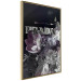 Poster Prada in Flowers - composition of flowers and silver text on a black background 131798 additionalThumb 6