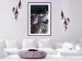 Poster Prada in Flowers - composition of flowers and silver text on a black background 131798 additionalThumb 18