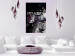 Poster Prada in Flowers - composition of flowers and silver text on a black background 131798 additionalThumb 11