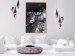 Poster Prada in Flowers - composition of flowers and silver text on a black background 131798 additionalThumb 10