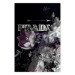 Poster Prada in Flowers - composition of flowers and silver text on a black background 131798