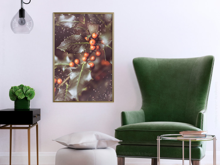 Poster Magic Shrub - plant with green leaves in a wintry holiday atmosphere 132198 additionalImage 5