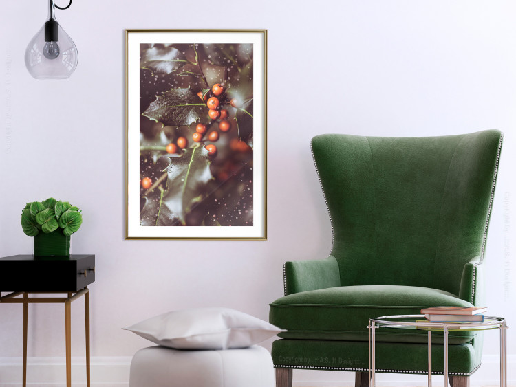 Poster Magic Shrub - plant with green leaves in a wintry holiday atmosphere 132198 additionalImage 13
