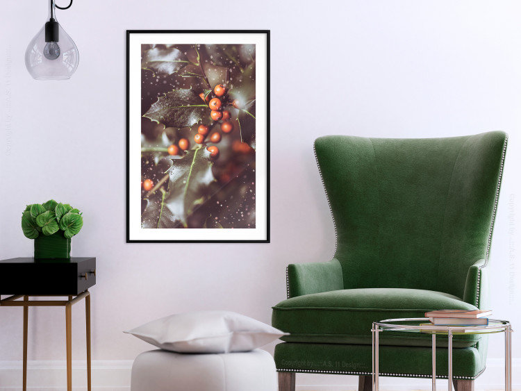 Poster Magic Shrub - plant with green leaves in a wintry holiday atmosphere 132198 additionalImage 18