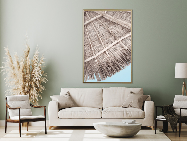 Wall Poster Exotic Structure - landscape of a tropical cottage roof against sky 135298 additionalImage 23