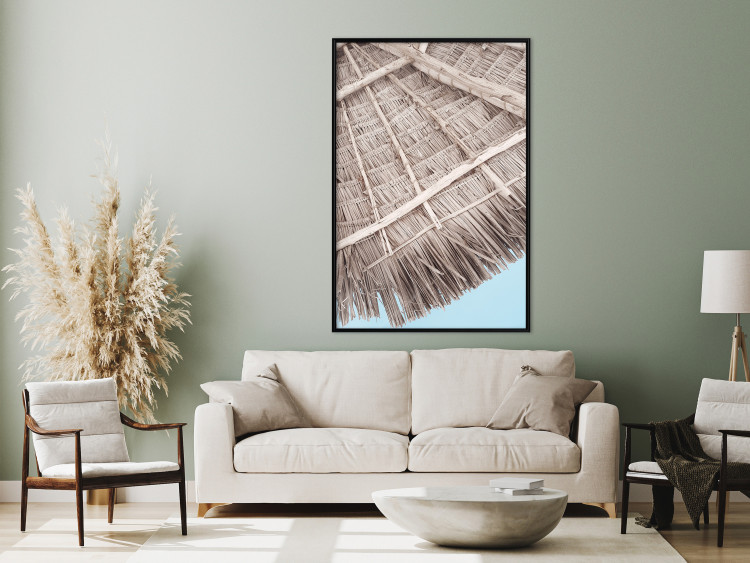 Wall Poster Exotic Structure - landscape of a tropical cottage roof against sky 135298 additionalImage 24