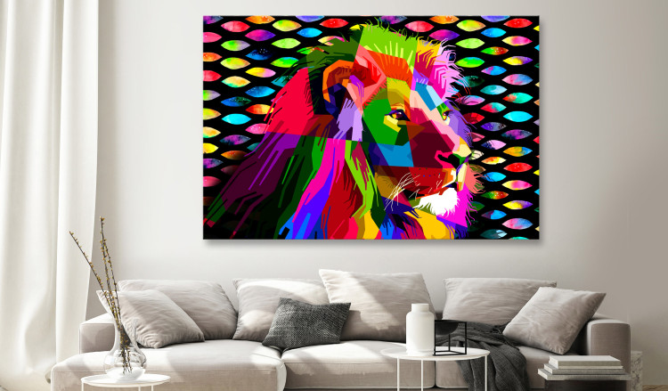 Large canvas print Rainbow Lion [Large Format] 136398 additionalImage 6