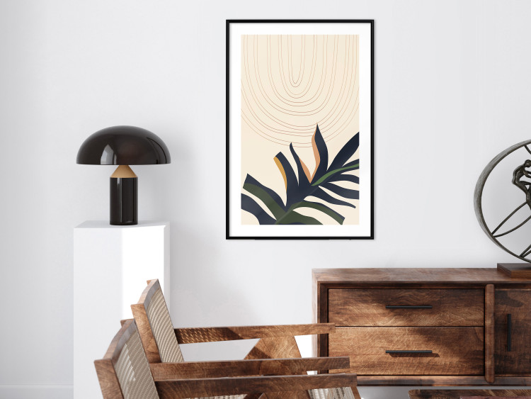 Poster Plant Aura - boho-style abstraction with a leaf of a green plant 137498 additionalImage 23