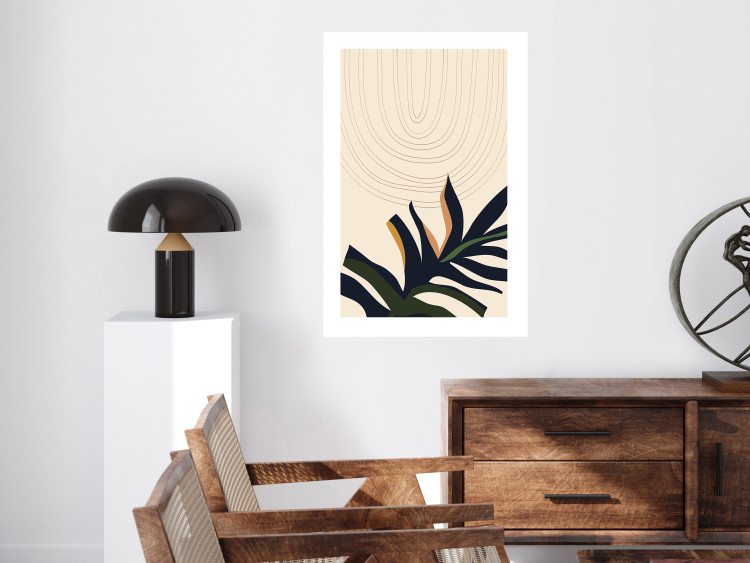Poster Plant Aura - boho-style abstraction with a leaf of a green plant 137498 additionalImage 26