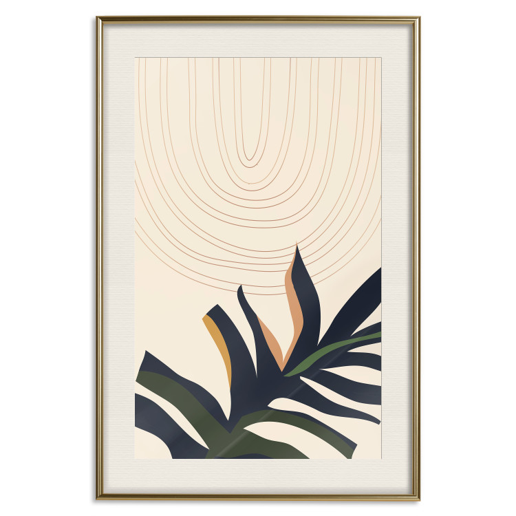 Poster Plant Aura - boho-style abstraction with a leaf of a green plant 137498 additionalImage 10