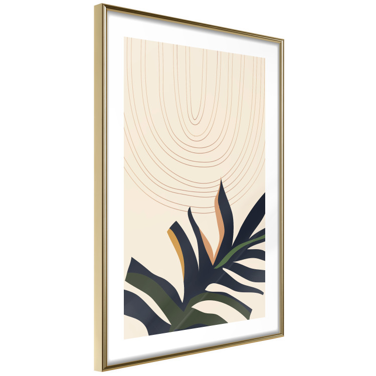 Poster Plant Aura - boho-style abstraction with a leaf of a green plant 137498 additionalImage 2