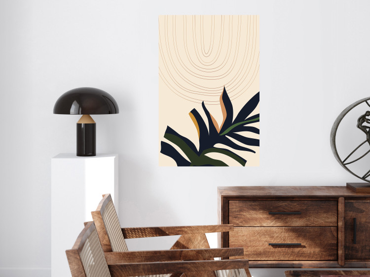 Poster Plant Aura - boho-style abstraction with a leaf of a green plant 137498 additionalImage 14