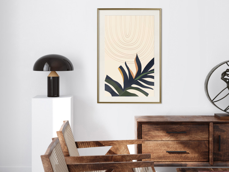 Poster Plant Aura - boho-style abstraction with a leaf of a green plant 137498 additionalImage 20