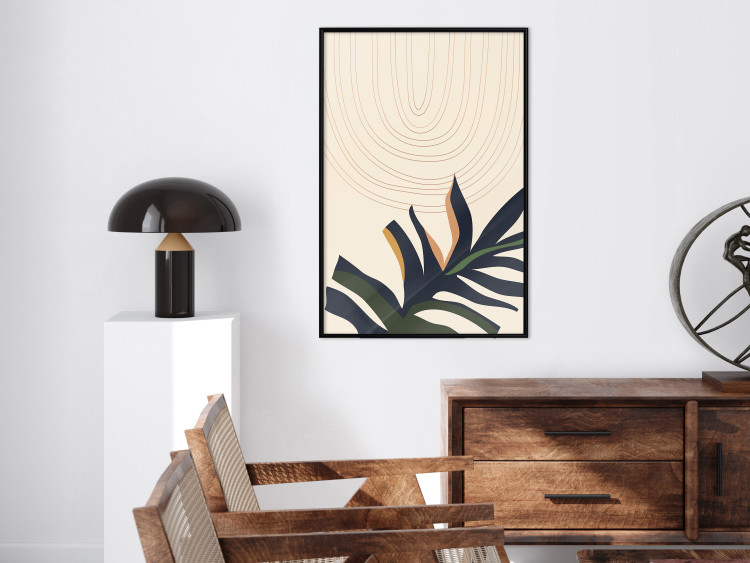 Poster Plant Aura - boho-style abstraction with a leaf of a green plant 137498 additionalImage 25