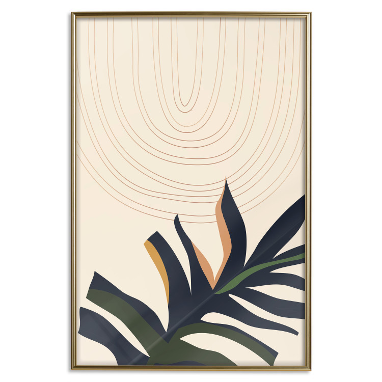 Poster Plant Aura - boho-style abstraction with a leaf of a green plant 137498 additionalImage 10