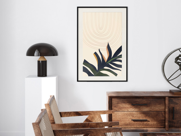 Poster Plant Aura - boho-style abstraction with a leaf of a green plant 137498 additionalImage 21