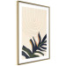 Poster Plant Aura - boho-style abstraction with a leaf of a green plant 137498 additionalThumb 2