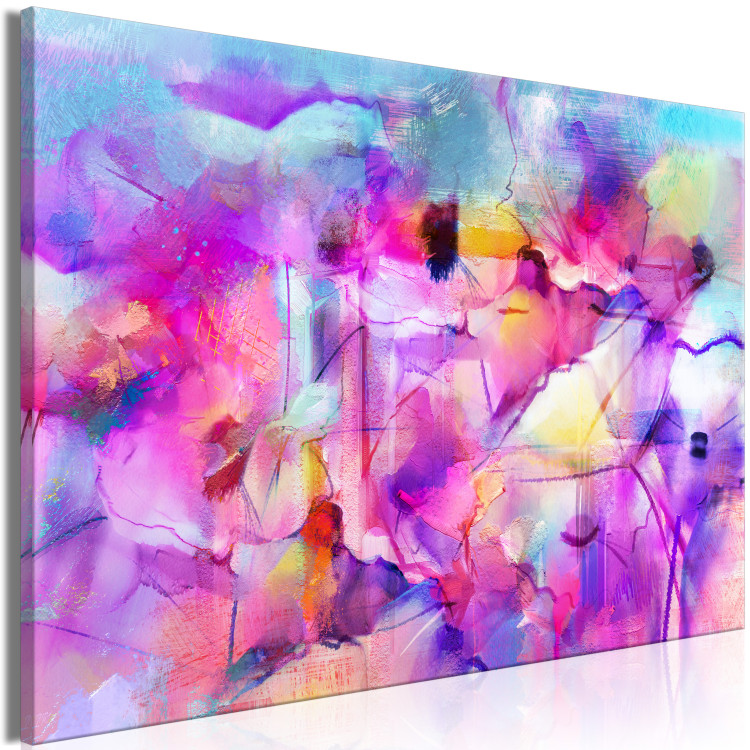 Canvas Art Print Crazy Colors (1-piece) Wide - watercolors in colorful abstraction 138198 additionalImage 2