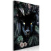 Canvas Black Panther in Leaves (1-piece) Vertical - cat in dense jungle 138598 additionalThumb 2