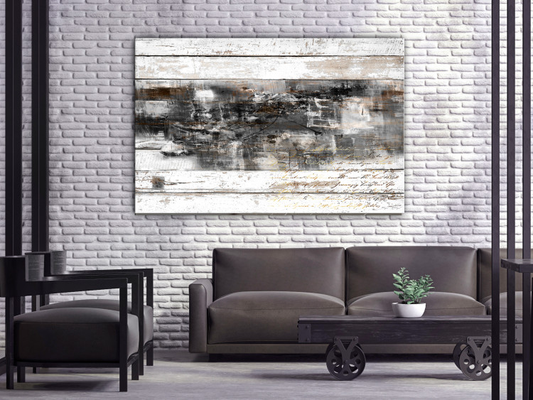 Canvas Art Print Restlessness (1-piece) Wide - worn planks and abstraction within 142798 additionalImage 3