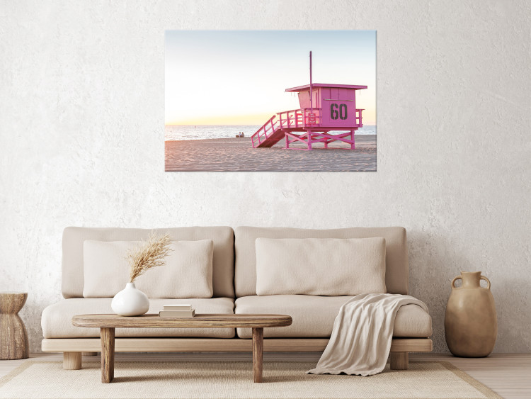Canvas Print Sunset - View of a Lifeguard Booth on a Miami Beach 144498 additionalImage 3