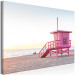 Canvas Print Sunset - View of a Lifeguard Booth on a Miami Beach 144498 additionalThumb 2