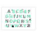 Poster English Alphabet for Children - Gray and Mint Letters with Animals 146498