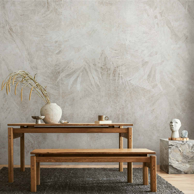 Wall Mural Etude of Nature - Beige Abstract Background With Leaf Shapes in the Background 148598 additionalImage 6