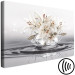 Canvas Art Print Lilies - Bright Cream Flowers on a Decorative Cream Background in the Water 148798 additionalThumb 6