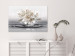 Canvas Art Print Lilies - Bright Cream Flowers on a Decorative Cream Background in the Water 148798 additionalThumb 3