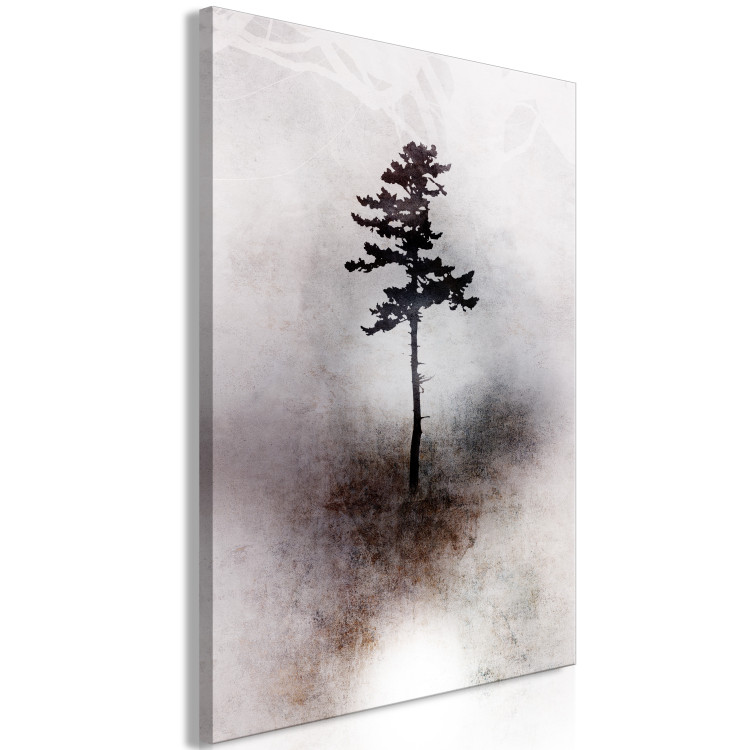 Canvas Tall Tree (1-piece) - plant landscape on a gray-brown background 148898 additionalImage 2