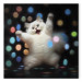Canvas Art Print AI Persian Cat - Dancing Animal in Disco Dots - Square 150198