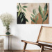 Canvas Art Print Harmony of Nature - Beige Abstract With Spots of Color and Leaves 151198 additionalThumb 9