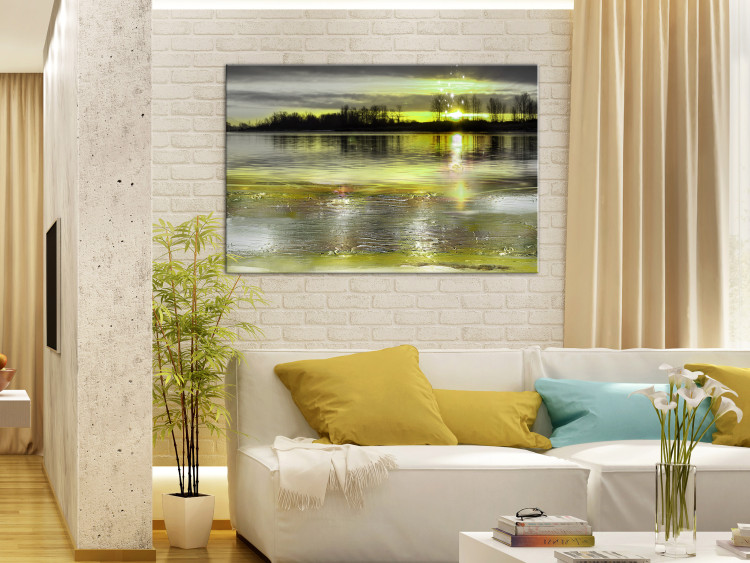 Canvas Tranquil Lake (1-piece) - Sunrise over the Water Surface 106709 additionalImage 3