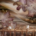 Photo Wallpaper Magic lilies - flower motif on a brown and gold composition with waves 107709 additionalThumb 6