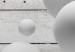 Canvas Art Print Spheres and Boards (1-part) Narrow - 3D Spheres on Wooden Texture 107909 additionalThumb 4