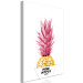 Canvas Stylish pineapple - artwork with golden-pink fruit in a white box 115309 additionalThumb 2