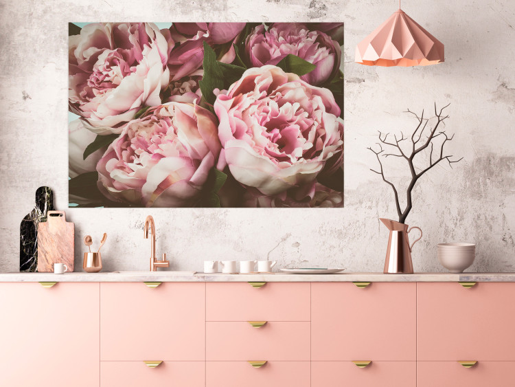 Wall Poster Pink Peonies - floral composition with flowers in pastel colors 116409 additionalImage 17