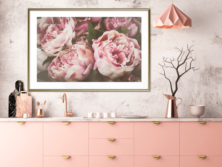 Wall Poster Pink Peonies - floral composition with flowers in pastel colors 116409 additionalImage 13