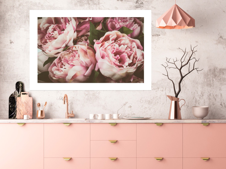 Wall Poster Pink Peonies - floral composition with flowers in pastel colors 116409 additionalImage 2